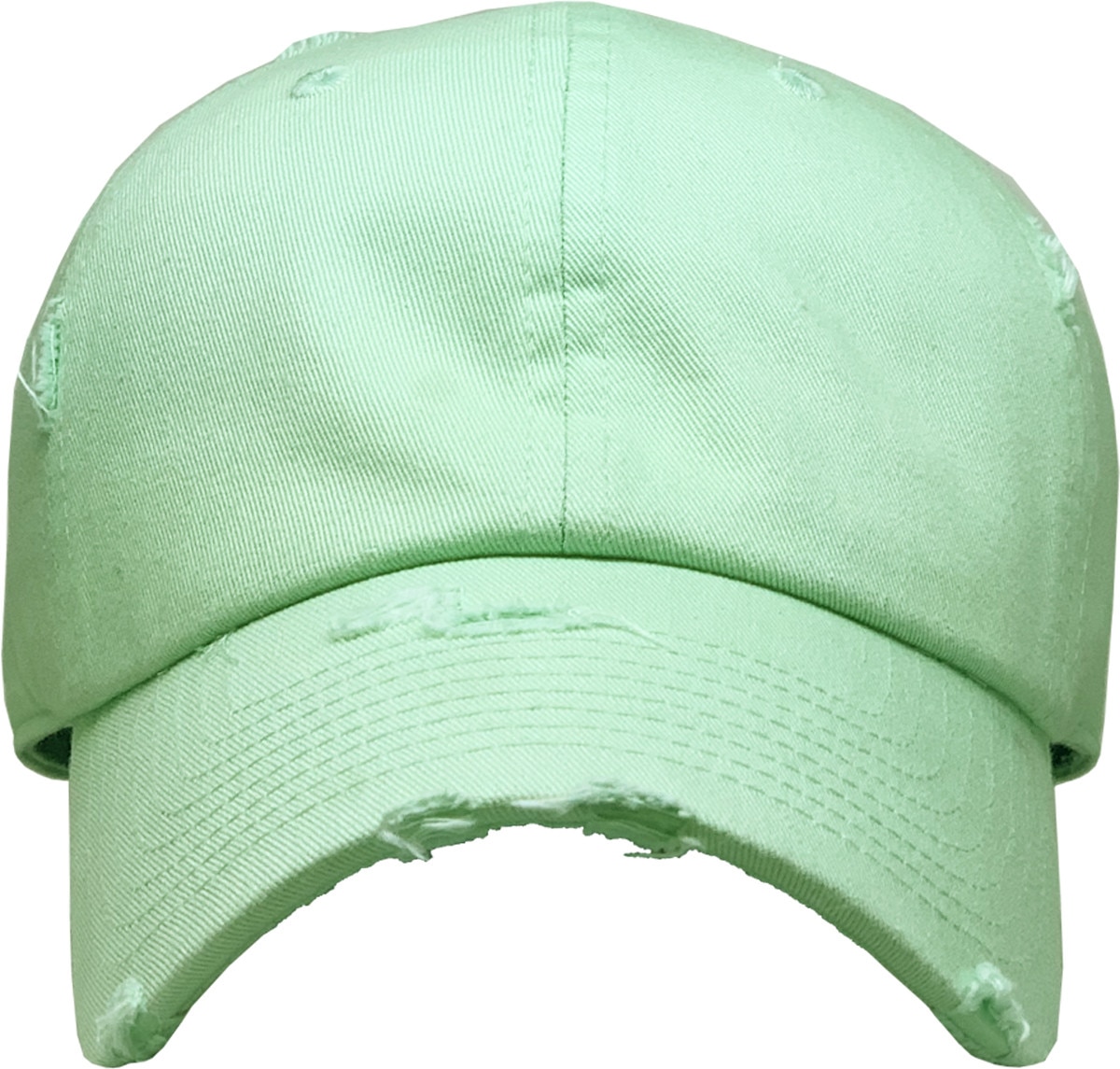 Pistachio Distressed Vintage Baseball Cap Front View